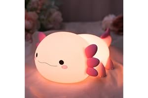 YuanDian Axolotl Night Light, Gift for Adults Teens and Babies. Decorate Kids' Bedroom with Cute Silicone Axolotl Nightlights, Christmas Birthday Gift for Children and Toddlers