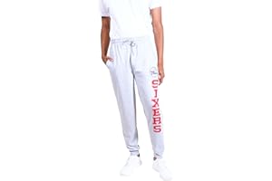 Ultra Game NBA Official Men’s Super Soft Game Day Jogger Sweatpants - Unisex, Philadelphia 76ers, Heather Gray, Medium