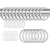 Anelli Per Tende In Metallo - Set Da 25 Con Clip, Diametro 32mm, Argento Per Finestre E Docce - Foto 5