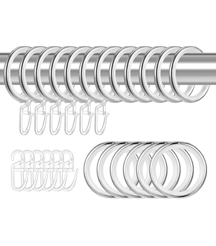 Merriway Gardinenringe Vermessingt, Weiß – 24 Stück, Innendurchmesser 25 Mm | Metallringe Für Vorhangstangen, Einfache Montage & Stilvolles Finish