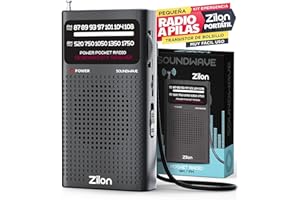 ZILON Transistor Radio a Pilas Portatil Pequeña Analogica FM Am Entrada Auriculares Kit Emergencia Excelente Señal Pequeño de Bolsillo Uso Simple Personas Mayores Numeros Grandes para Facil Vision AA