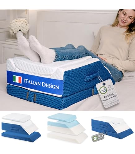 Coussin Thérapeutique Pliable Pour Jambes - Mémoire De Forme, Blanc, 42x72cm, Soulage Le Dos