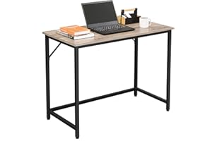 VASAGLE Escritorio, Mesa Oficina Pequeña y Estación Trabajo, Mesa para Teletrabajo, Estudio, Dormitorio, 50 x 100 x 76 cm, Estilo Industrial, Estructura Metal, Greige Brezoy Negro Tinta LWD41B02