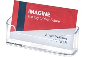 Deflecto Single-pocket Desktop Business Card Holder - Clear