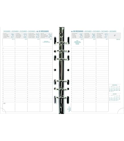 Exatime Nachfüllpack 16 Monate - Organizer Blätter Vertikal + Klebeindizes