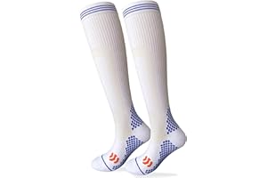 Kreori Skarpety uciskowe dla kobiet i mężczyzn, skarpety uciskowe do uprawiania sportu, lotu, biegania, podróży, jazdy na rowerze, dla pielęgniarek, 15-20 mm Hg