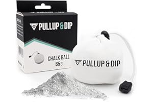PULLUP & DIP Boule de Craie est Rechargeable. Craie d'escalade pour Plus d'Adhérence et sans Mains Moites. Chalk Ball en Magnésium de 65 grammes pour l'escalade de Bloc, la Gymnastique