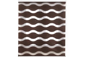 Blindecor Mediterráneo estor enrollable noche y día, color Marrón, estor ondas 140 x 180 cm (ancho x alto). Tamaño de la tela 137 x 175 cm. Estores noche y dia elegantes