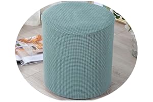 HOOWARM Ottoman Cover Round/Square Luxury Stretch Ottoman Slipcover 40x40/45x45cm Removable Washable Foot Stool Covers Sofa Foot Pouffe Protector Red/Grey/Brown/Beige ( Color : #4 , Size : 45x45cm/18x18" )