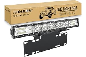 RIGIDON Car Led Light Bar 23 inch 324W With Licence Number Bumper Plate Mounting Bracket, 12V 24V Fog Lights For Off road Truck SUV UTE ATV 4x4, Flood Spot Combo, Driving Work Lamp, 6000K White