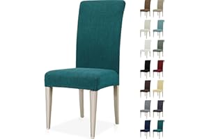 Ystyle Elastyczne Pokrowce Na Krzesła 4 Sztuk, Zdejmowane Pokrowców Na Krzesła Ze Stretchu Do Jadalni, Uniwersalne Odporne Na Zarysowania Przeciwpyłowe Pokrowiec Na Siedzisko, Ciemnozielony