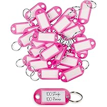 PICKAROOLTD Set di 30 cappucci per chiavi con etichette, con 30 anelli