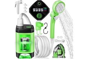 AUTOPkio Doccia da Campeggio Portatile, Doccia Elettrica Aggiornata con Pompa IPX7 Impermeabile & Batteria 4500mAh Ricaricabile per Escursionismo, Lavaggio Auto