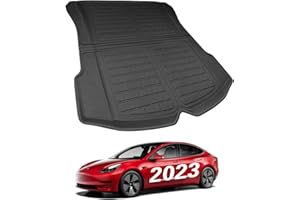 Tapis de Coffre arrière BASENOR Tesla modèle 3 3D Cargo Liner Tapis de Coffre imperméable antidérapant Toutes Saisons 2016-2023