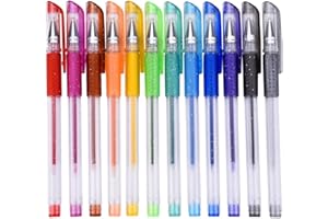 Mudder Lot de stylos gel paillettes pour coloriage livre, concevoir, colorier, scarabocchiare et abbozzare,