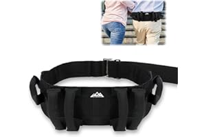 supregear Ceinture de Marche avec Poignées – Ceinture de Transfert pour Seniors, Personnes Handicapées, Âgées, Thérapie Physique – Aide Sécurisée pour Marcher et se Tenir – Boucle en Métal, Noir