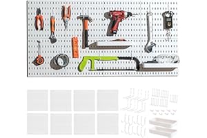 Keepo Kit combinato per pannelli forati, pannelli forati e accessori modulari da appendere per organizer da parete, organizer per artigianato, espositore per ornamenti, per la cameretta dei bambini, 8