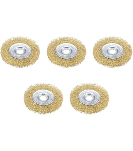 3 Pcs Wire Brushes Drills, Brass Coated Wire Brush Wheel 4 Inch, Wire Wheel Brush Bench Brass Plated Crimped Steel For Cleaning, Rust Removal, Polishing, Deburring & Paint Removal - View #4