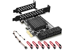 Rivo PCIe SATA Card, 6 Port with 6 SATA Cable, SATA Controller Expansion Card with Low Profile Bracket, Marvell 9215 Non-Raid, Boot as System Disk, Support 6 SATA 3.0 Devices(SA3014)