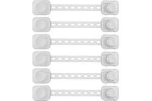 KEROOS® Schranksicherung für Babys und Kleinkinder zum Kleben (6 er Pack), Schloss für Schränke und Schubladen - Ultimative Klebekraft - 3M Kleber