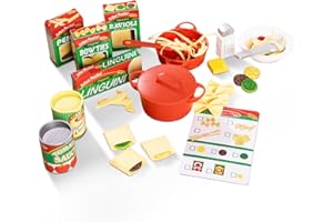 Melissa & Doug - Jeu Pâtes en Feutrine + Accessoires De Cuisine 5 Pièces - Jeu Imitation - Jouet D'Activité, De Développement Et d'apprentissage - Cadeau Enfant 3 Ans Et +