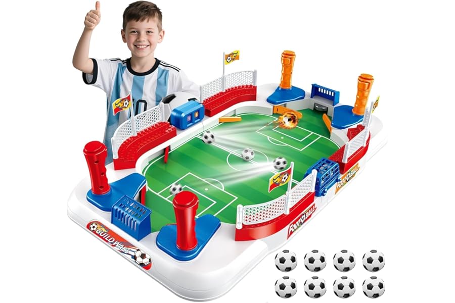 Football Gifts for Boys – Mini Foosball Table Soccer Board Game for Kids Age 5 6 7 8-12, Indoor Sports Pinball Machine Toy for Christmas & Birthday Family Party Fun