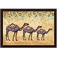 Masstone Camel Painting for Wall | Painting With Frame (20x14 Inch) | Camel Painting for Vastu | Wall Paintings for Living Room | Camel Wall Painting for Vastu