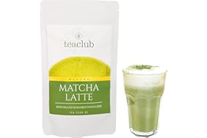 MATCHA LATTE MIX con 20% de té matcha en polvo y azúcar de flor de coco 200g, vegano sin gluten, té verde en polvo con azúcar de flor de coco, TeaClub