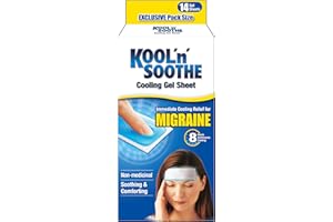 KOOL 'N' SOOTHE MIGRAINE Cooling Gel Sheets/Heavy User 14 Pack/Immediate Cooling Relief for Migraine & Severe Headache