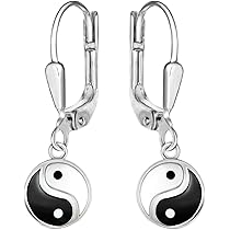 Vinani Ohrstecker Ying Yang | 925 Sterlingsilber Mit Zirkonia | 9 Mm, Schwarz-weiß