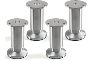 ‎SOTECH 4er Set Möbelfüße ALPHA verstellbar Tischfüße Alu gebürstet, belastbar bis 250 Kg, Höhe: 100 mm von SO-TECH