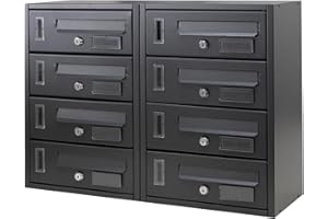 La zappa Cassetta postale condominiale da muro buca lettere componibile "Made in Italy" (Antracite, 8 Posti)