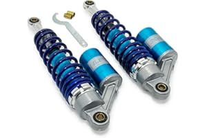 MXT Tuning-Federbeine Maxtuned 325-355mm, mit externen Ausgleichsbehälter, blau/silber für Simson S50, S51, S70 Stoßdämpfer