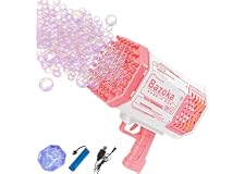 Bubble Machine Guns, Upgraded 69 Holes Bubble Machine with Colorful Lights, Bubble Solution, Bazooka Bubble Machine for Adult