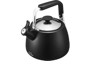 SILBERTHAL Hervidor de agua silbante 2,8l - Acero inoxidable - Tetera con silbato inducción y gas - Negra