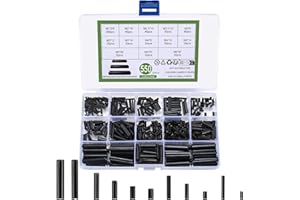 DAJMAIEZ 550 Piezas Pasadores de Resorte Ranurados, Pasador Tensión Divididos Surtido Kit, Pasadores de Acero Resorte Dividido Tensión de Acero al Manganeso - M1.5/M2/M2.5/M3/M4/M5/M6
