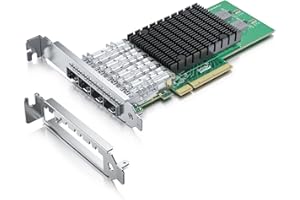 ipolex Scheda di rete da 10 Gb, 4 porte SFP+, scheda di rete da 10 GbE rispetto all'Intel X710-DA4, supporto Windows Server/Windows/Linux/VMware (non supporta Mac OS, modalità bypass)