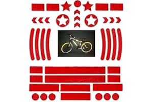 JOYIAL Set di 42 adesivi per cerchioni per bicicletta, riflettori, per bicicletta, con diverse forme per caschi da bicicletta, moto, borse per la scuola, zaini, cerchioni