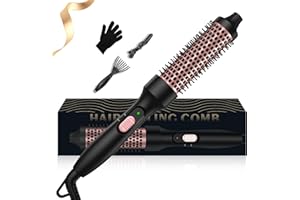 UKLISS Thermal Brush 32 mm, 1.25'' Heated Round Brush, 3 in 1 Compact Hot Hair Styler with 392°F for Hair Styling- Comb & Curly & Straight, Double Voltage