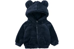 LUVCES Bebé Niña Chaqueta Polar Para Abrigo con Capucha Cremallera Ropa de Invierno Cálida Para Infantil Niñas y Niños Ropa