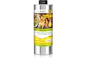 ‎CATCUP CatCup BIO Speise-, Brat- & Salatöl High Oleic STANDARD - Hoch erhitzbares Sonnenblumenöl - Neutrales Frittieröl & Bratöl - Premium Öl für Heißluftfritteuse & Pfanne - Pflanzliches Speiseöl (1L)