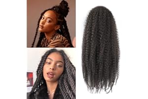XIIMENALU Marley Twist Braiding Hair Afro Twist Hair Kinky Curly Cuban Twist Hair Senegalese Twist Crochet Hair Marley Twist Hair Synthetic Crochet Braids Marley Hair Extensions (4#, 12inch/6packs)