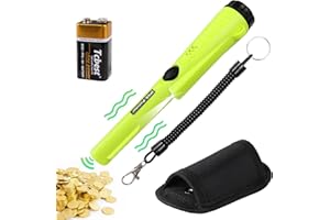 PIYMNYS Metal Detector Pinpointer, Metal Detectors for Adults Kids, IP68 Fully Waterproof and 360°Detection Handheld Metal Detecting Accessories with LED and Holster, Gold Panning Kit with 9V Battery