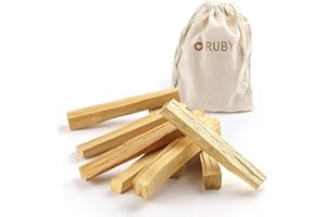 RUBY - Palo Santo Incienso Natural XL-50 gramos 5 - 7 pcs Madera Sagrada 100% Natural de Perú para alejar Las Energías negativas y atraer Las Vibras Positivas (50 gramos)