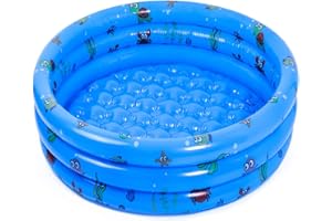 Highttoy Planschbecken für Kinder, 51 Zoll Runder Aufblasbarer Kinderpool Planschbecken Baby Schwimmbecken Kinder Außen Garten Wasser Spielen Pool für Kinder Jungen, Blau(130 x 40cm)