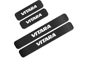 WYXAXNM 4 Piezas Fibra Carbono Umbral De Puerta De Coche para Suz-uki Vitara, Adhesivos Para Umbral De Puertas De Automóviles Pegatinas De ProteccióN De Pedal Bienvenidos Pedal Umbral Accesorio
