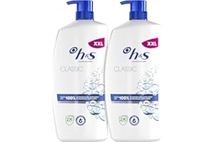 H&S Classic Champú Anticaspa 2x1000ml con Dispensador, para Uso Diario. Hasta 100% de Protección Anticaspa, Clínicamente Probado. Para Todo Tipo de Pelo y Cuero Cabelludo. Sensación de Frescor