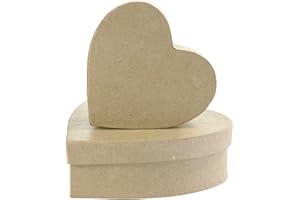 ‎DECOPATCH Decopatch Décopatch BTS912C Packung mit 2 Boxen in Herzform (zum Verzieren und Personalisieren, 9 x 9 x 3,5 cm und 12 x 12 x 4,5 cm) 2er Pack kartonbraun