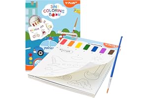 YPLUS Paint with Water Books for Toddler, Watercolor Coloring Paper for Kids Ages 1-3, 2-4, All-in-One Magic Book Art Craft Gift for Drawing - Traffic Theme