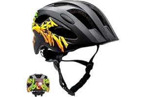 ‎CRAZY SAFETY Crazy Safety Cool Kinder Fahrradhelm | Fahrradhelm für Kinder von 6-12 Jahren für Fahrrad, Skateboard, Mountainbike, Skates, USB wiederaufladbares Rücklicht